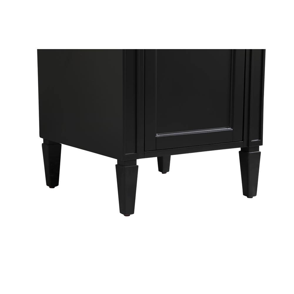Black Marble Top Single Sink Vanity with Porcelain Basin
