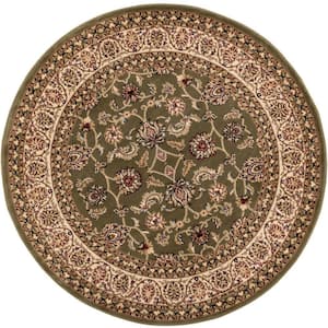 Barclay Sarouk Green 5 ft. Traditional Floral Round Area Rug