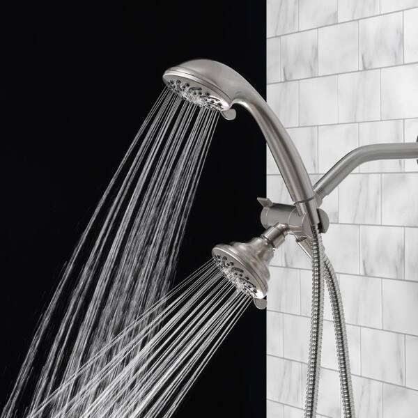 3-spray 5.5 in. High PressureDual Shower Head and Handheld Shower Head in Brushed Nickel 3-spray 5.5 in. High PressureDual Shower Head and Handheld Shower Head in Brushed Nickel