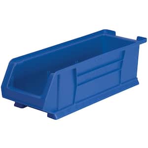 Super-Size AkroBin 8.2 in. 200 lbs. Storage Tote Bin in Blue with 3.5 Gal. Storage Capacity (4-Pack)