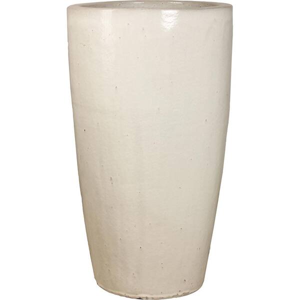 Unbranded 16 in. Antique White Ceramic Calypso Vase
