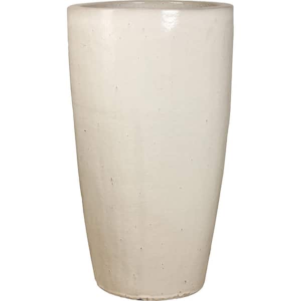 Unbranded 21 in. Antique White Ceramic Calypso Vase