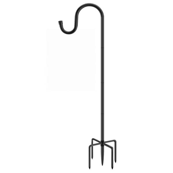 1-Pack 48 in Heavy Duty Shepherd Hooks with 5 Prong Base,for Bird Feeders&Solar Lights (Black)