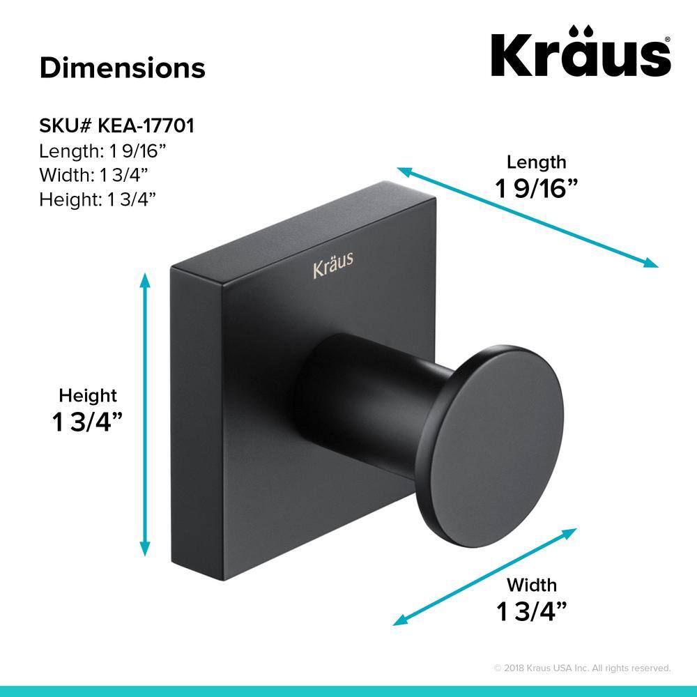 Matte Black Modern Wall Mounted Towel Hook
