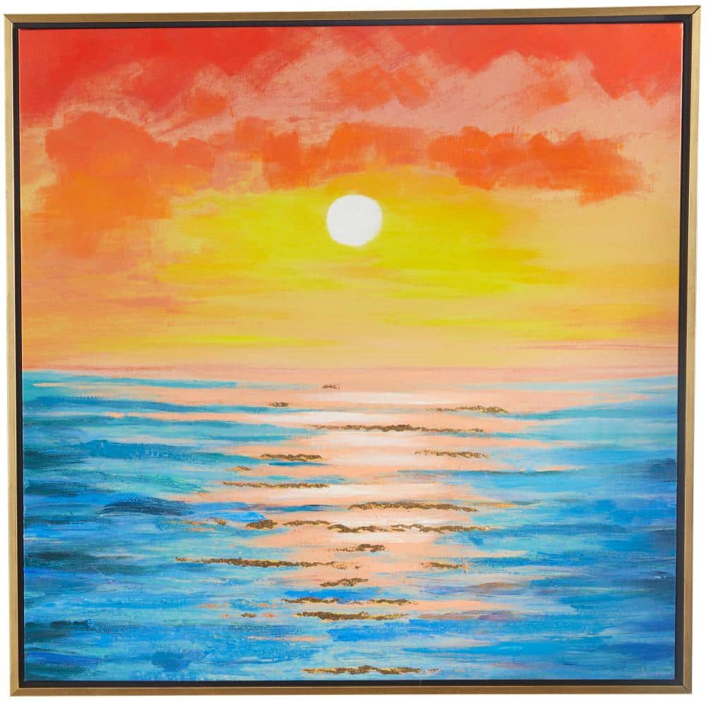 Colorful Landscape Painting, Sunset, Sunrise, Texture Painting