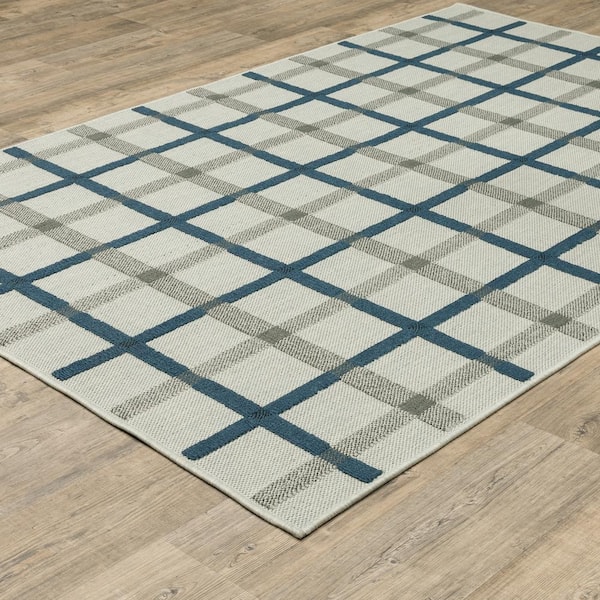 Traverse Beige Doormat 3 ft. x 5 ft. Plaid Indoor/Outdoor Area Rug