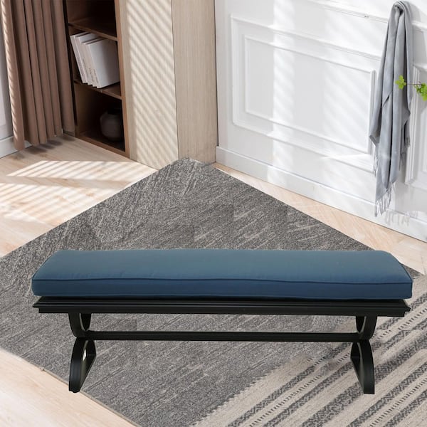 ZIRUWU Blue Bench 16 X 58 X 19, Dining Bench, Sapphire Blue