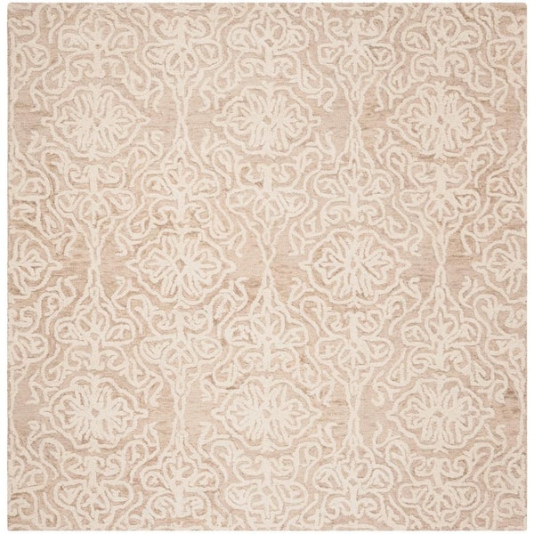 SAFAVIEH Easy Care Collection 6' Round Ivory/Beige EZC751D Hand-Hooked Area  Rug