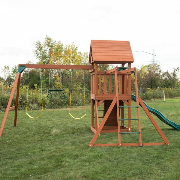 Install Only - Knightsbridge Plus Wood Complete Play Set - Leisure Installs