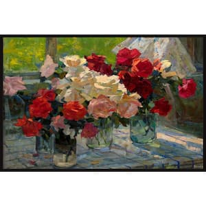 "Fresh Flower Bouquet" by Marmont Hill Floater Framed Canvas Nature Art Print 24 in. x 36 in.