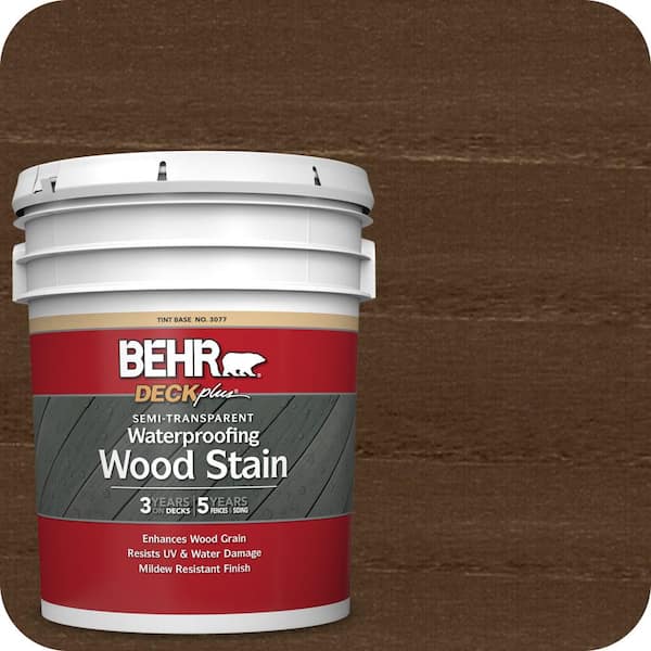 5 gal. #ST-105 Padre Brown Semi-Transparent Waterproofing Exterior Wood Stain