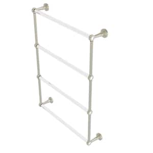 Pacific Beach 4-Tier 24 in. Ladder Towel Bar with Groovy Accents in Polished Nickel