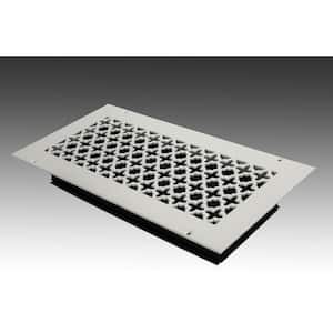 Victorian 14 in. x 6 in. White Powder Coat Steel Wall Ceiling Vent with Opposed Blade Damper