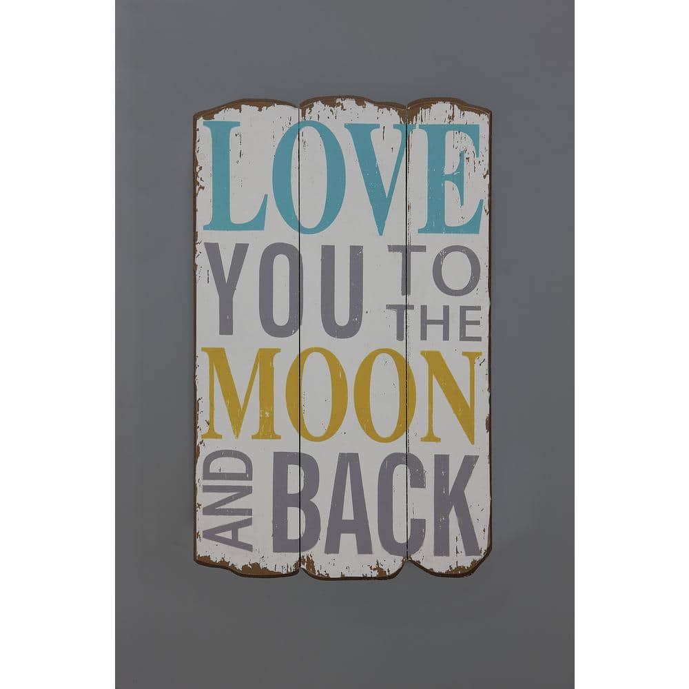 Distressed Wood 'Love You to the Moon' Wall Sign