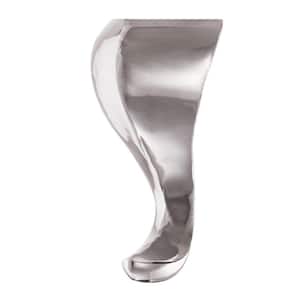 6 in. (152 mm) Brushed Aluminum Curved Furniture Leg