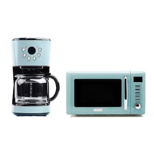 Heritage 12 Cup Programmable Coffee Maker with Countertop Microwave, Blue