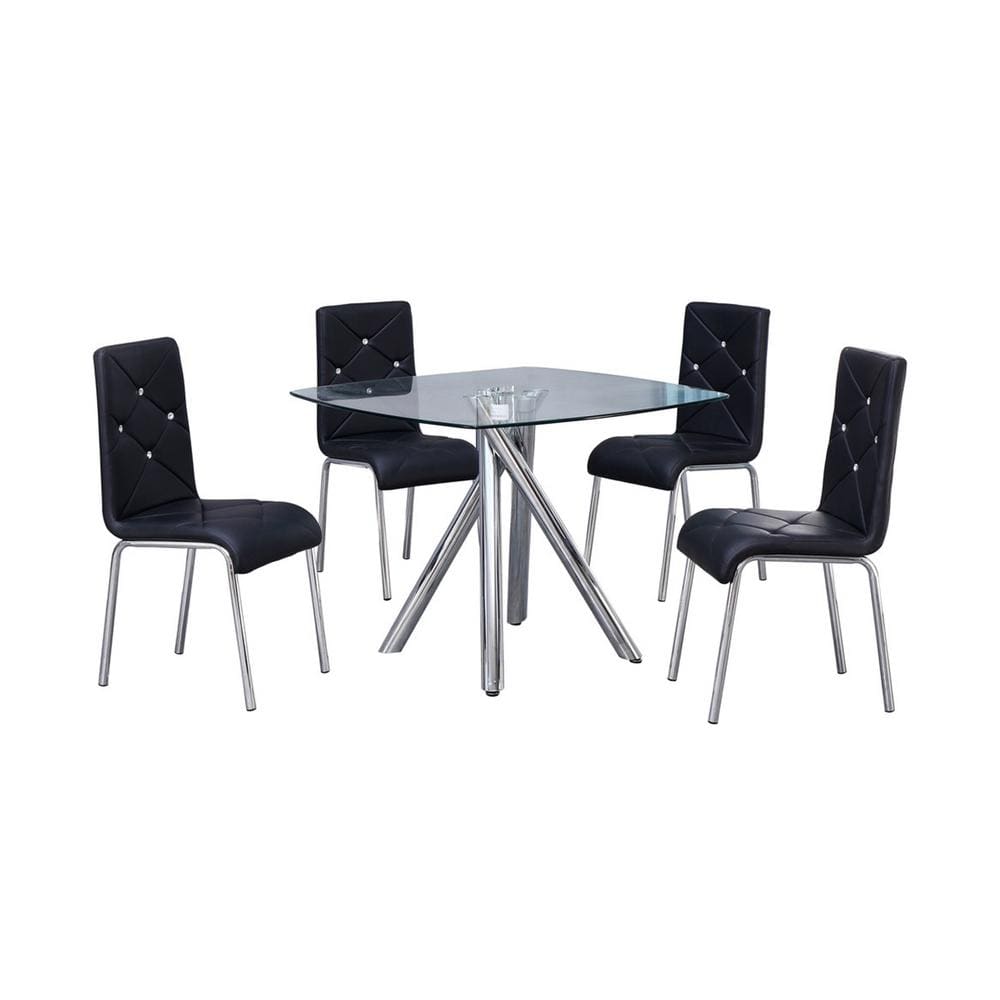 Madison 5 Pcs Dinette Set, Black