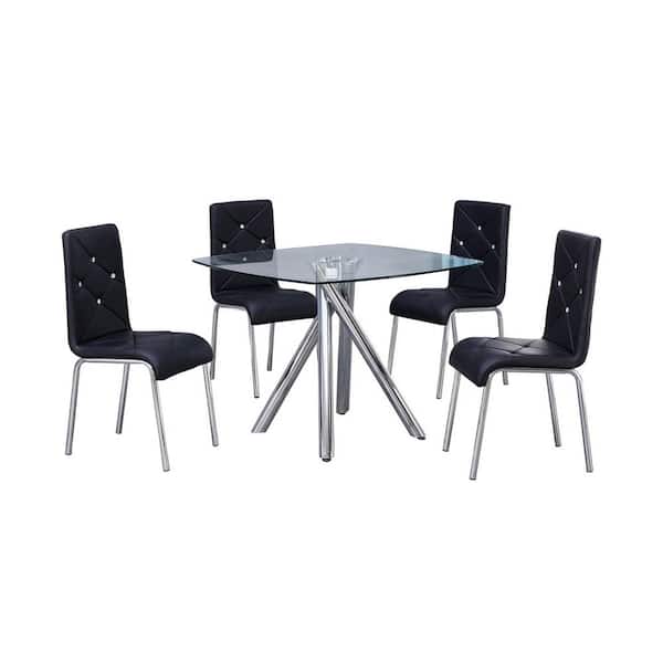 Unbranded Madison 5 Pcs Dinette Set, Black