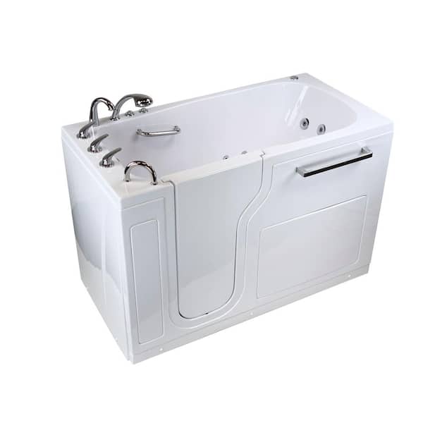 Amluxx Aqua 60 in. Acrylic Walk-In Whirlpool and Air Bath Bathtub in White with LHS Door, Fast Fill 3/4" Faucet, 2 in.LHS Drain