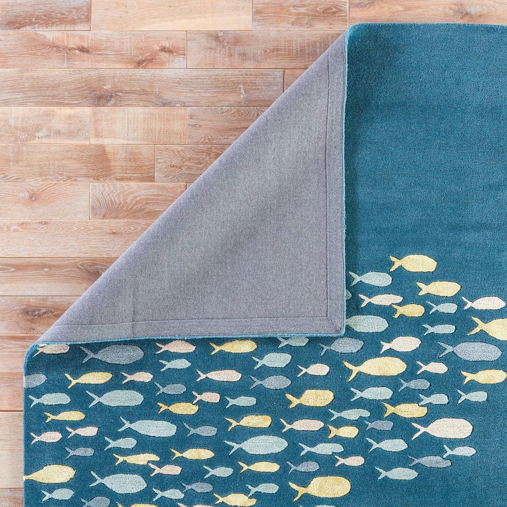 Handmade Blue Tufted Wool and Silk Rug 2' x 3'