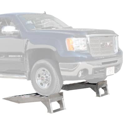 7000 lbs. Per Axle 63 in. x 16 in. Aluminum Pickup Truck Wheel Riser Service Ramps
