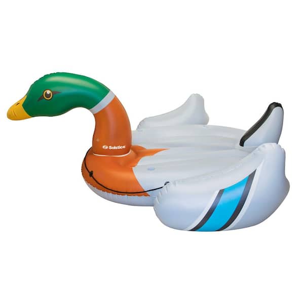 Swimline Multi-color Vinyl Oval Solstice Giant Mallard Duck Inflatable Ride on Lake Pool Float Raft