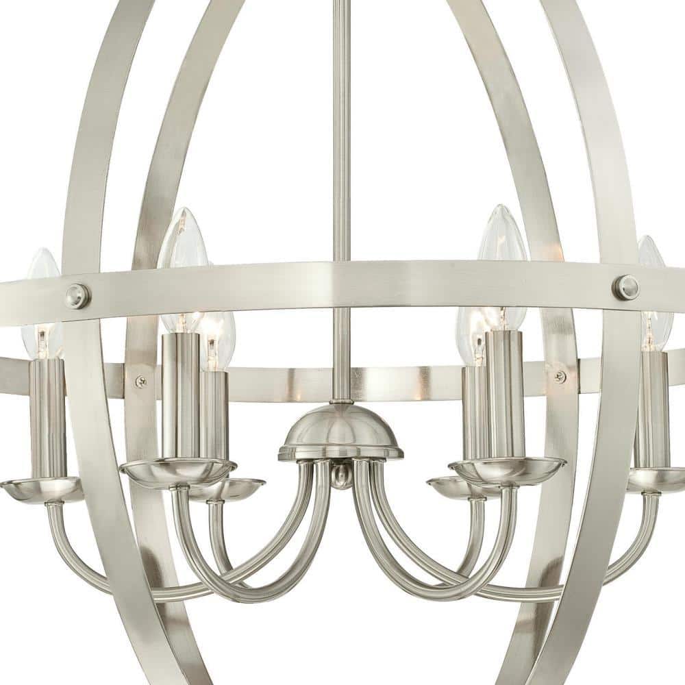 Traditional Brushed Nickel 6-Light Candle Chandelier