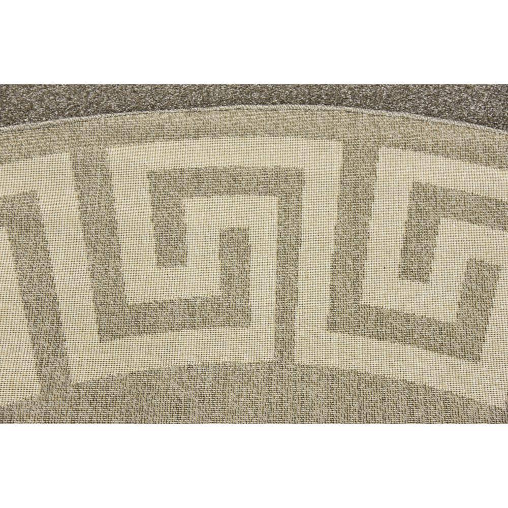 Hera Collection 8' Round Gray Geometric Indoor Rug