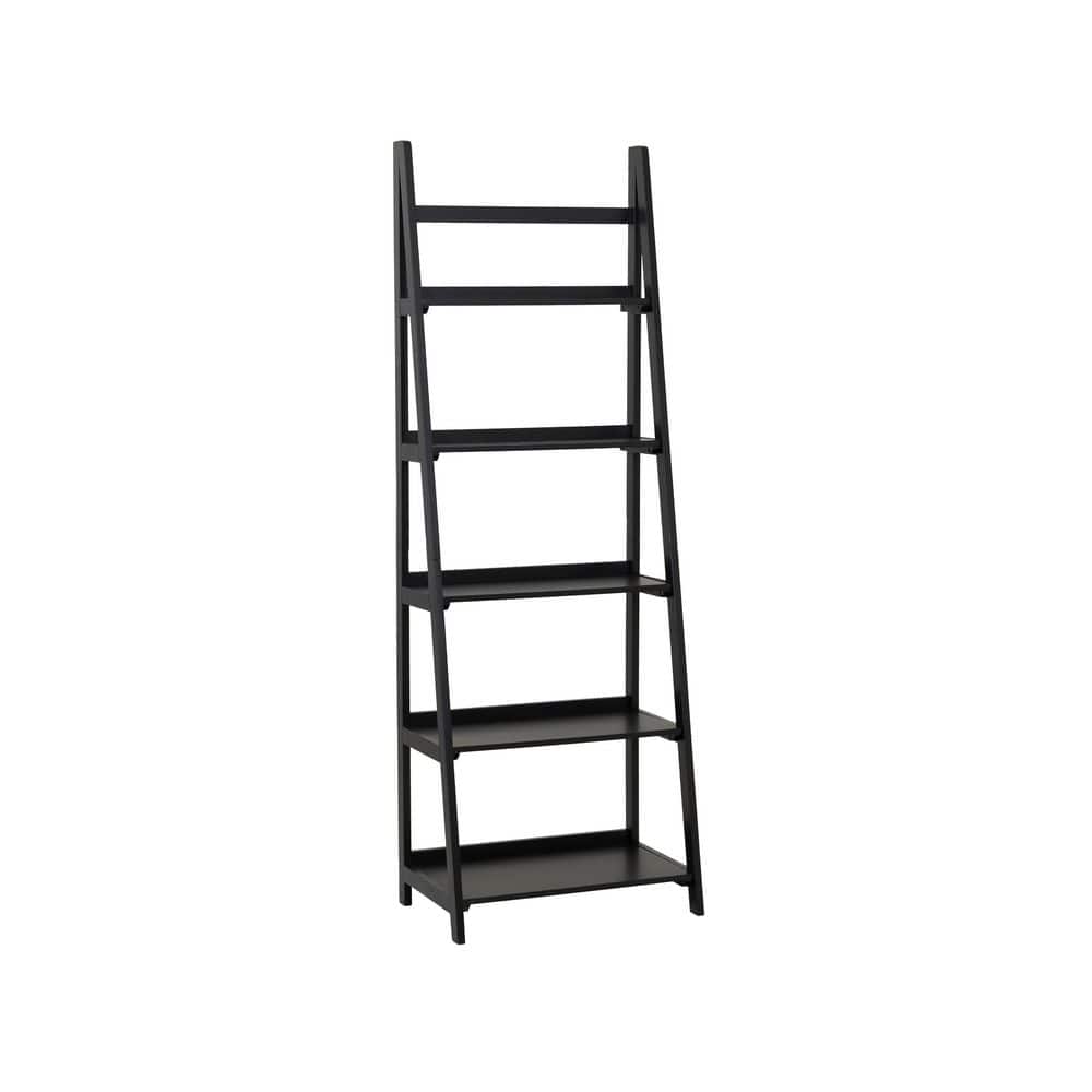 Breville 72 in. Tall Black Wood 5-Shelf Ladder Bookcase price history on PriceWatchPro