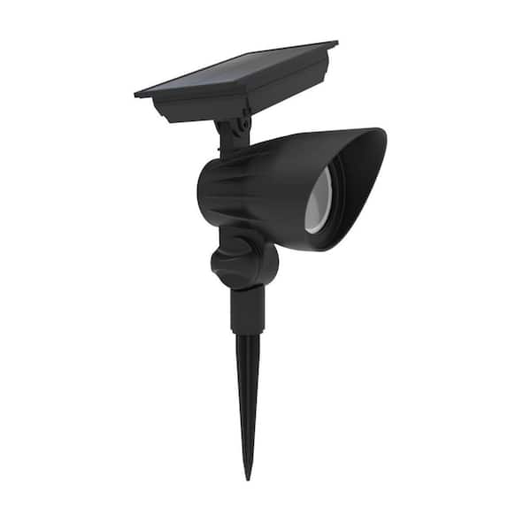 120 Lumen Black LED Weather Resistant Outdoor Solar Spotlight with Color Changing and Adjustable Head