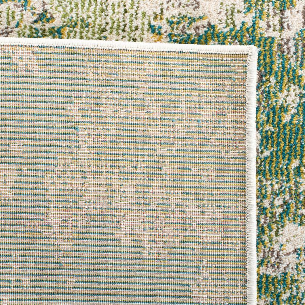 Green and Ivory Rectangular Flat Woven Synthetic Rug 10' x 14'