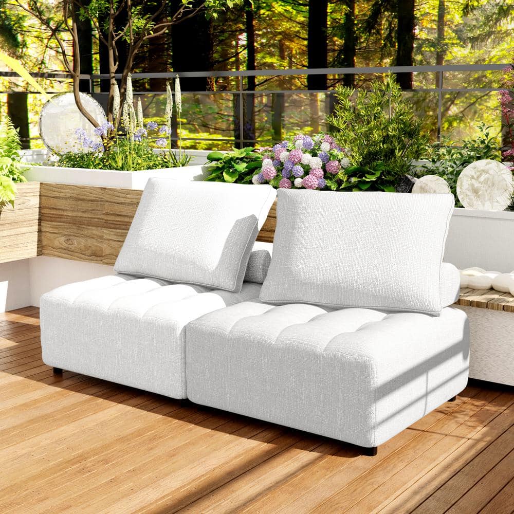 2-piece Metal aluminum Outdoor Sectional sofa， with aluminum structure su