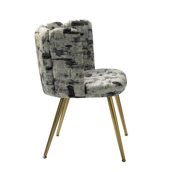 JAYDEN CREATION Hugo Grey Upholstered Modern printed fabric Accent