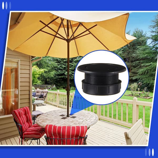 insert for patio table umbrella Outus Hole Ring Umbrella Cone Wedge Plug Umbrella Stabilizer Sleeve 2 to 2.5 Inch Patio Table Hole and 1.5 Inch or Umbrella Pole Adapter (Transparent, 2 Ideal for cast aluminum and metal slat patio tables SenQWFa 8.27 in. Patio Table