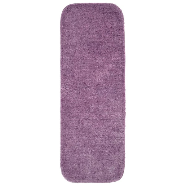 Garland Rug Traditional Purple 22 in. x 60 in. Washable Bathroom Accent Rug