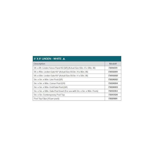 Veranda Linden 5x5x8 White Vinyl Routed Fence Corner Post