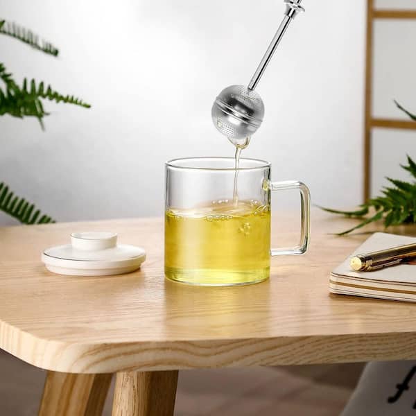 Stainless Steel Tea Infuser with Long Handle, Premium, Reusable Fine Mesh for Loose Leaf Tea in Cup and Teapots (2-Pack)