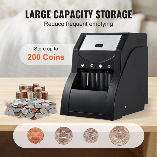thumbnail image 2 of Automatic Coin Sorter & Counter Machine - Sorts 230 Coins/Min - 200 Coin Hopper + Wrapping Tubes - SS1350 2 of 6