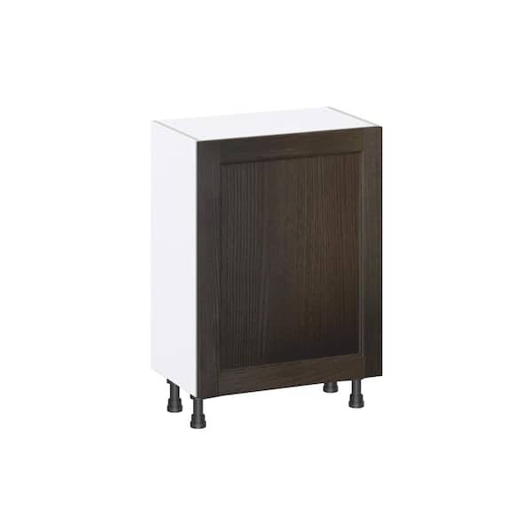 J COLLECTION Georgetown 24 in. W x 14 in. D x 34.5 in. H Assembled Full Height Door Base Kitchen Cabinet in Chestnut