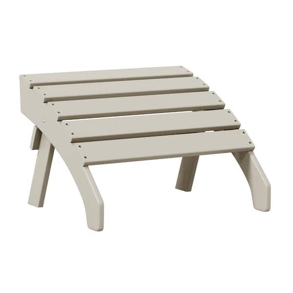 WESTIN OUTDOOR Altura Sand Plastic Outdoor Patio Weather Proof Folding Ottoman for Adirondack Chair