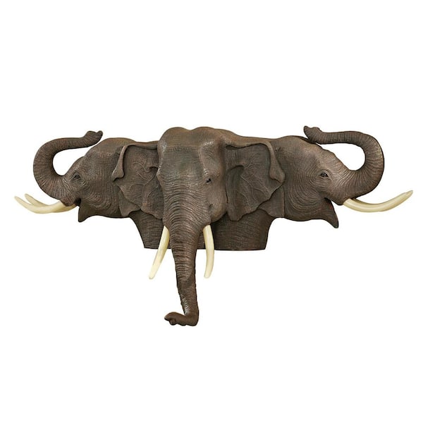 Design Toscano 9 in. x 19 in. Raised Expectations Elephant Wall Sculpture