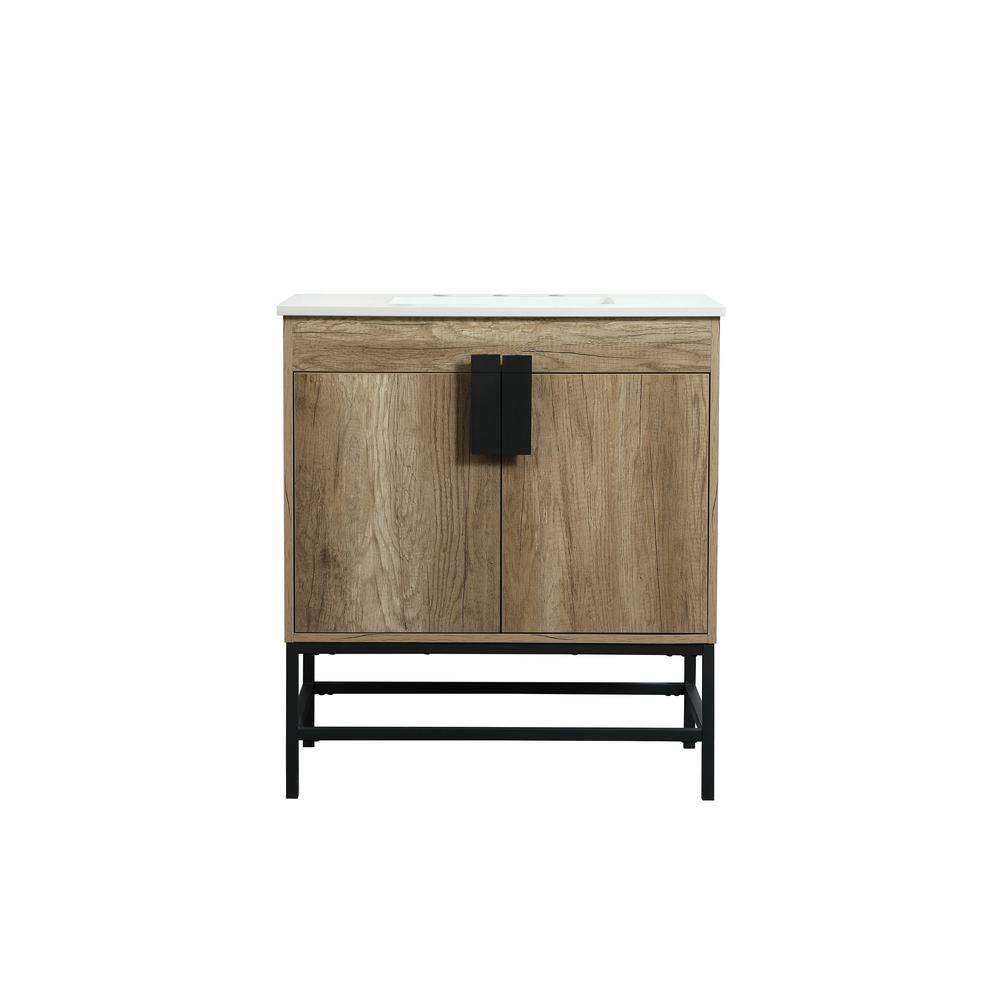Timeless Home 30 in. W x 19 in. D x 33.5 in. H Bath Vanity in Natural Oak w