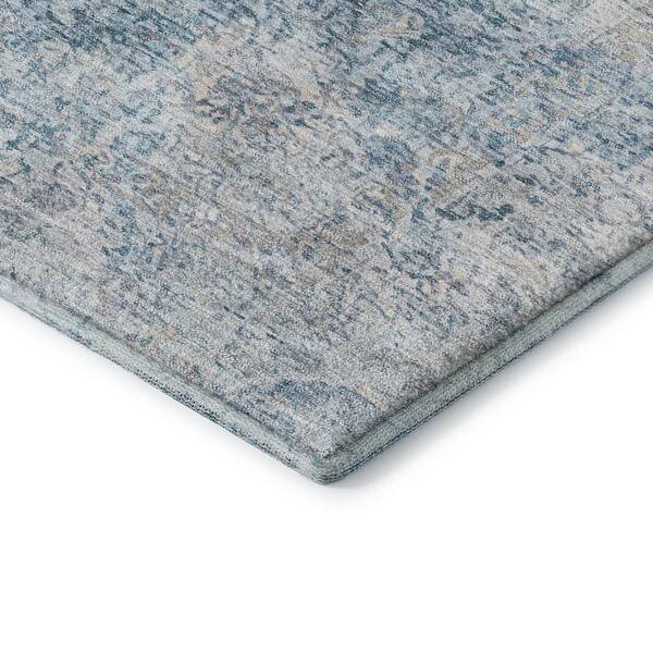 Mayfield Premium Machine Washable Abstract AMF2136 Denim 3 ft. x 4 ft. Area Rug