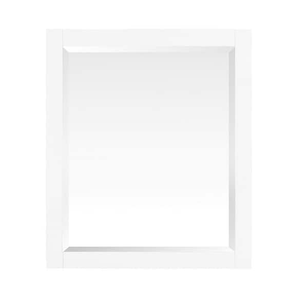 Azzuri Riley 24 in. W x 32 in. H Framed Rectangular Bathroom Vanity Mirror in White finish