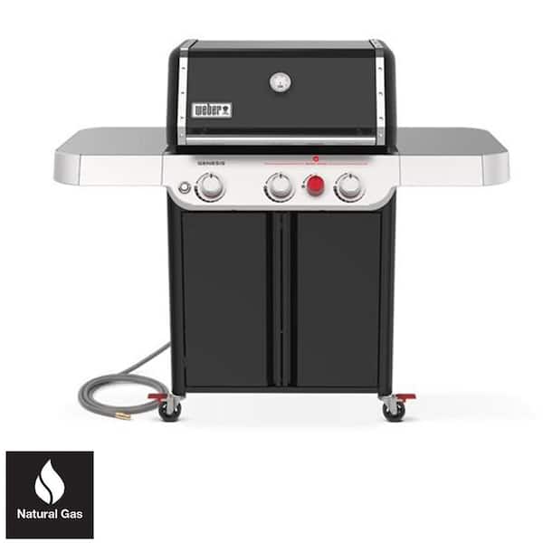Weber Genesis E-325 3-Burner Natural Gas Grill in Black with Grill Cover