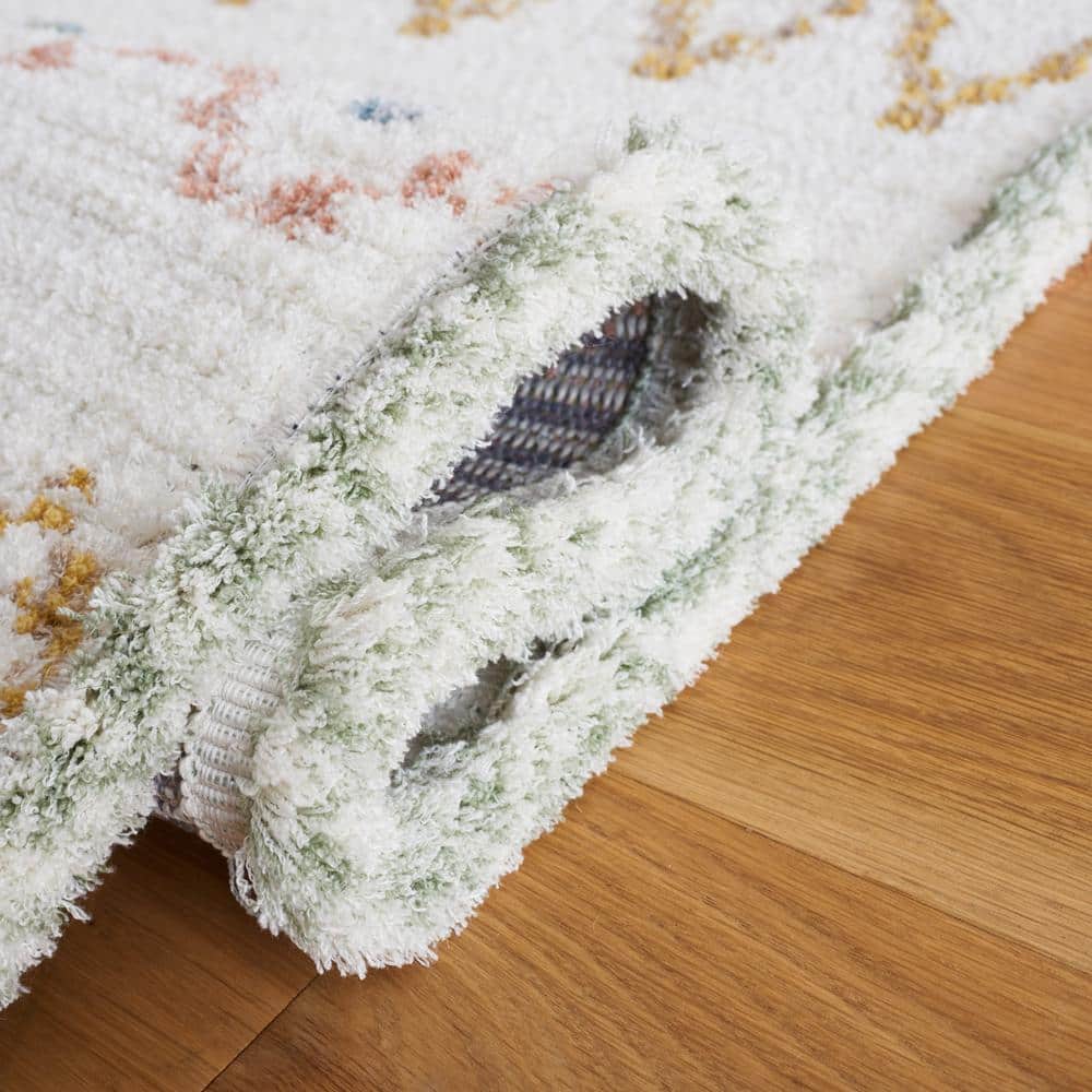 Ivory and Multicolor Flat Woven Wool Area Rug, 8' x 10'