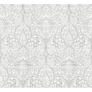 Damask York Wallcoverings Non Pasted Wallpaper Home Decor The Home Depot