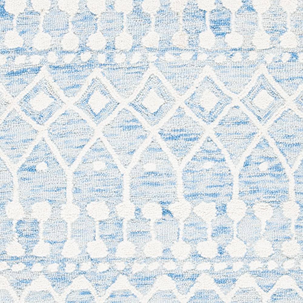 Blue Ivory 3' x 5' Handmade Wool Floral Area Rug
