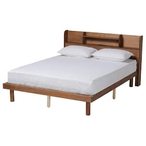 Harper Brown Wood Frame Full Platform Bed