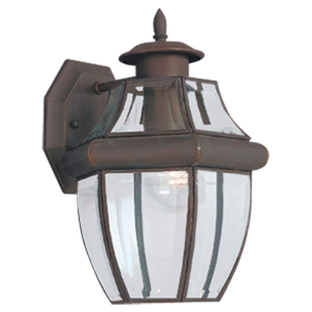 Lancaster 1-Light Antique Bronze Traditional Outdoor Wall Lantern Sconce